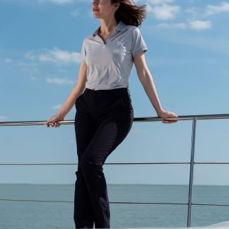 WOMEN CREW POLO WITH V-NECK